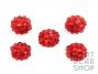 Red (Silver Backed) Resin Pave Rhinestone Beads - 12mm